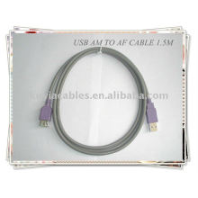 High quality Grey 2.0 standard USB extension Cable Am to Af 1.5m